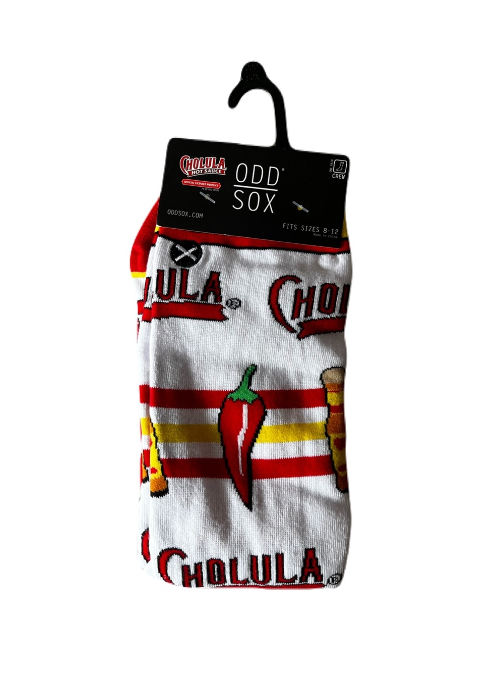 Odd Sox x Cholula White & Red Chili Crew Socks